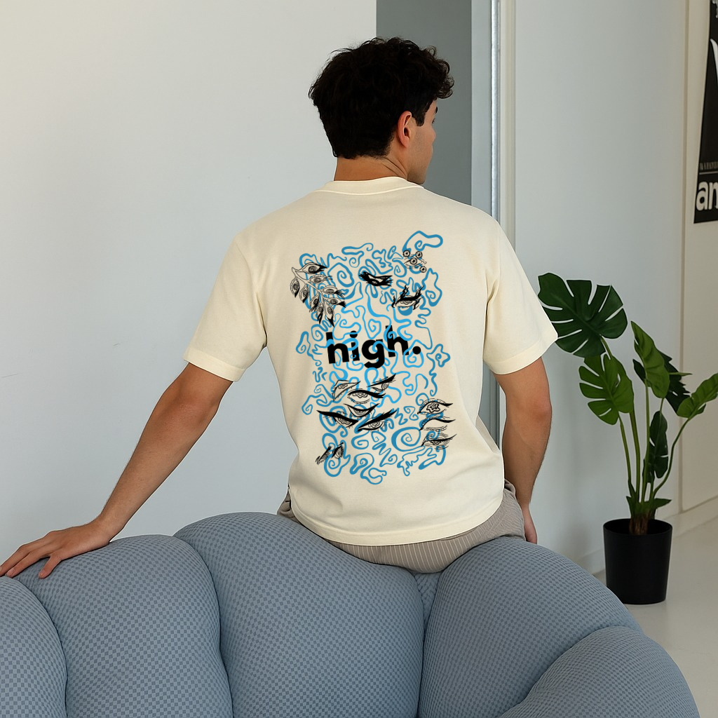 Heye Tee – Puff + Screen Print | blue