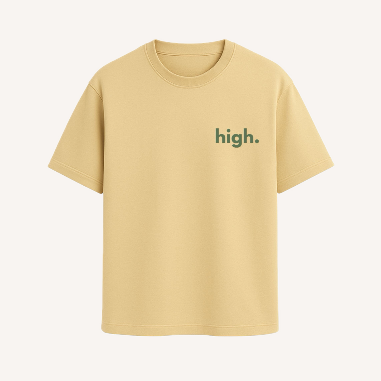Summer of high. Tee – Puff + Screen Print | Sand Beige