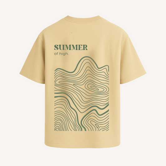 Summer of high. Tee – Puff + Screen Print | Sand Beige